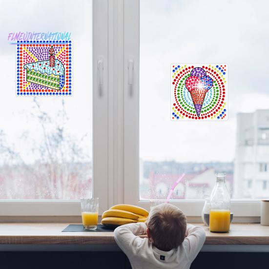 1 Set Diamant-Malerei-Aufkleber, Kreativität, DIY, Eiscreme-Muster, Strass-Aufkleber-Set für Zuhause, Wanddekoration