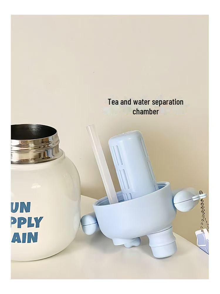 Linlin velkokapacitní přenosný termohrnek s dvojitým slámem