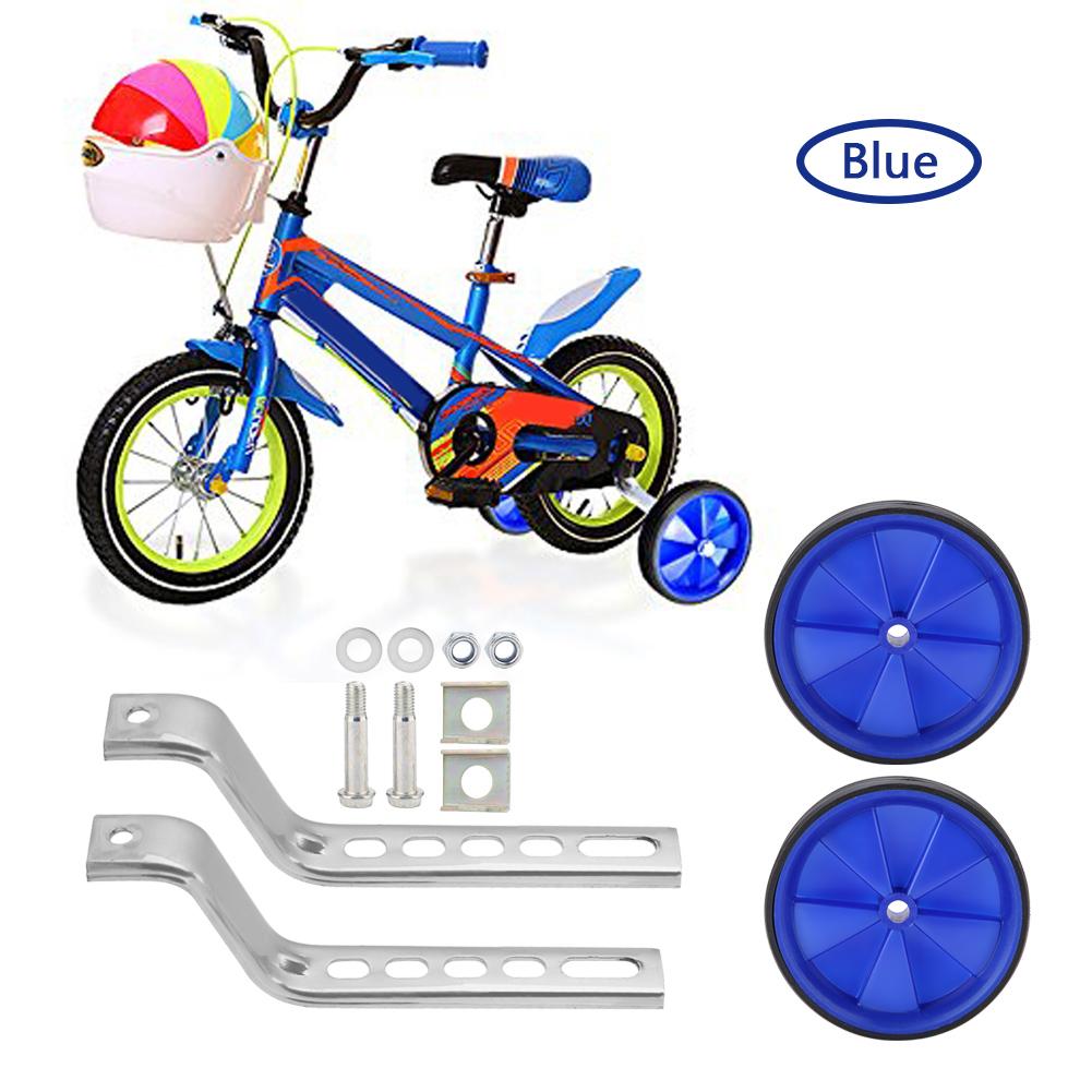2Pcs Adjustable Training Side Wheels Stabilizer for Children 12 20  Bicycle Balance(Blue)