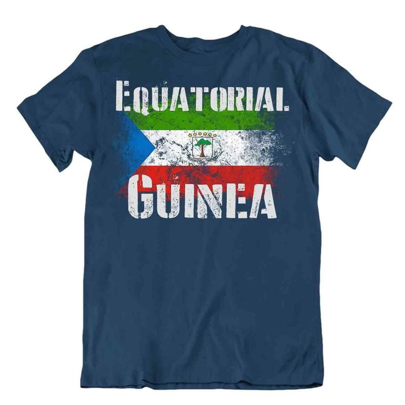 T-shirt Drapeau Guinée Équatoriale T-shirt Tee top carte de ville continent arbre coton soie