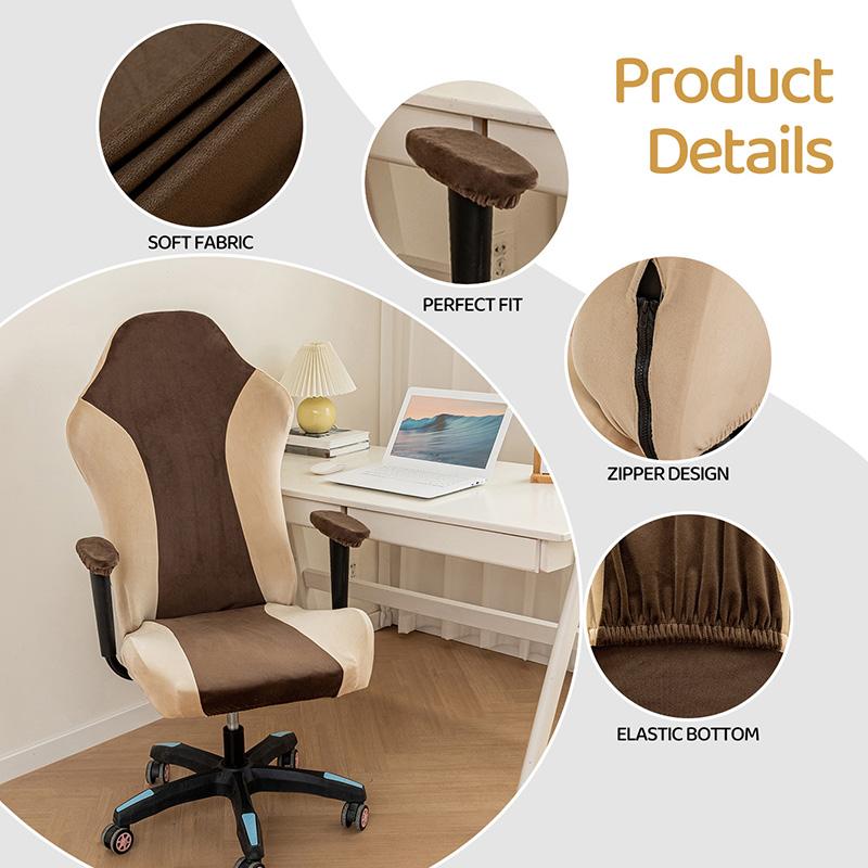 Office Swivel Chair Cover E-sports Computer Game Chair Seat Case Ticken Velvet Home Gaming Chair Covers With Armrest Cover