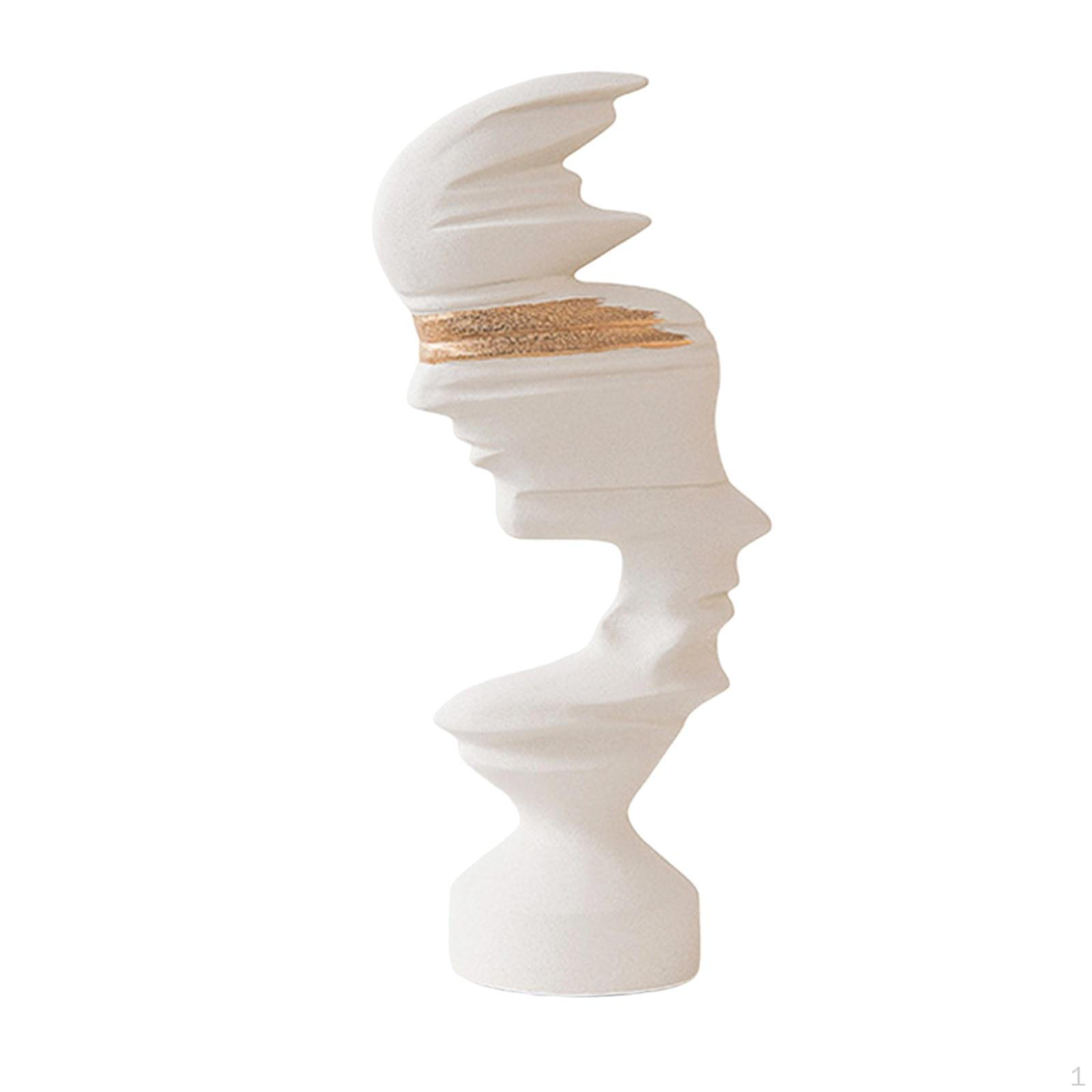 Human Profile Figurine Modern Abstract Face Sculpture Minimalist and Hand