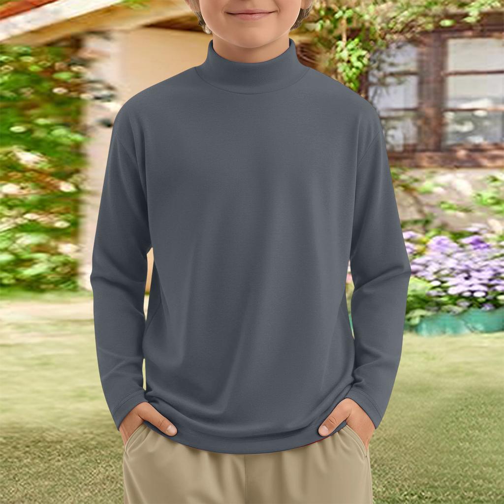 Boy And Girls Color Long Sleeved T-shirt Round Neck Color T-shirt