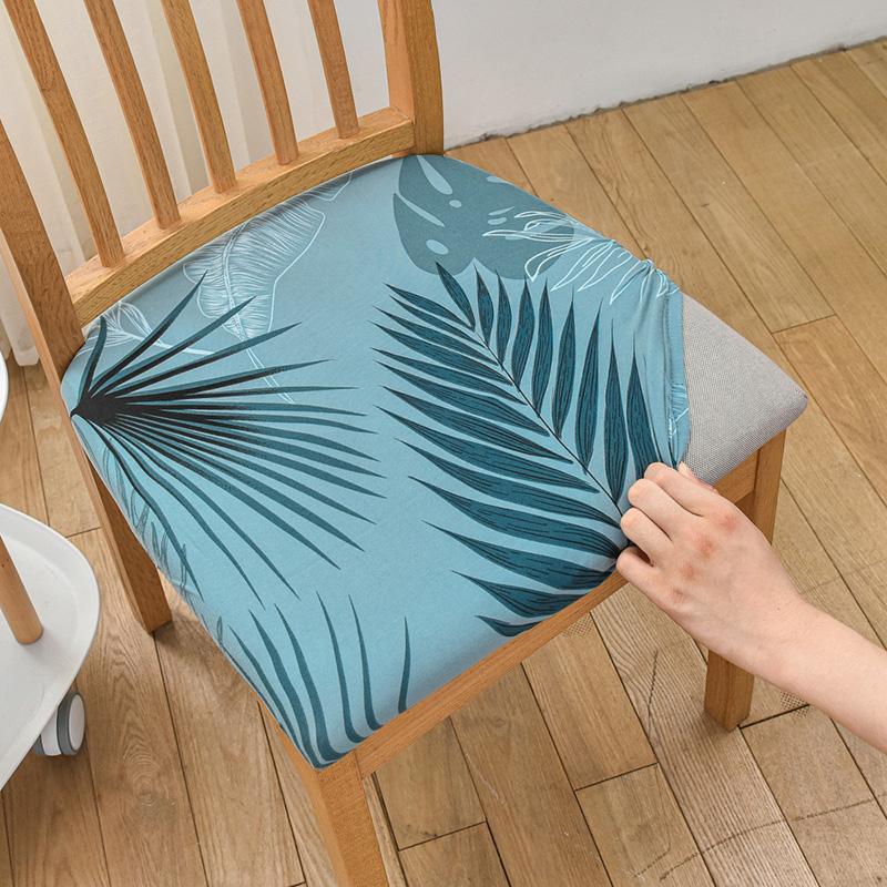 Stretch Square Chair Seat Cushion Cover With Elastic Bottom Chair Slipcover for Kitchen Hotel Banquet Dining Room Home Decor