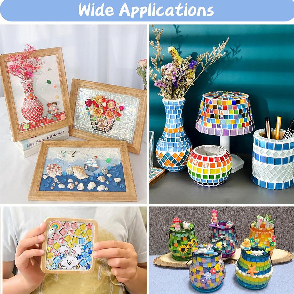 500G Colourful Crystal Mosaic Tiles For Diy Crafts, Home Decoration(Ca 600Pcs)