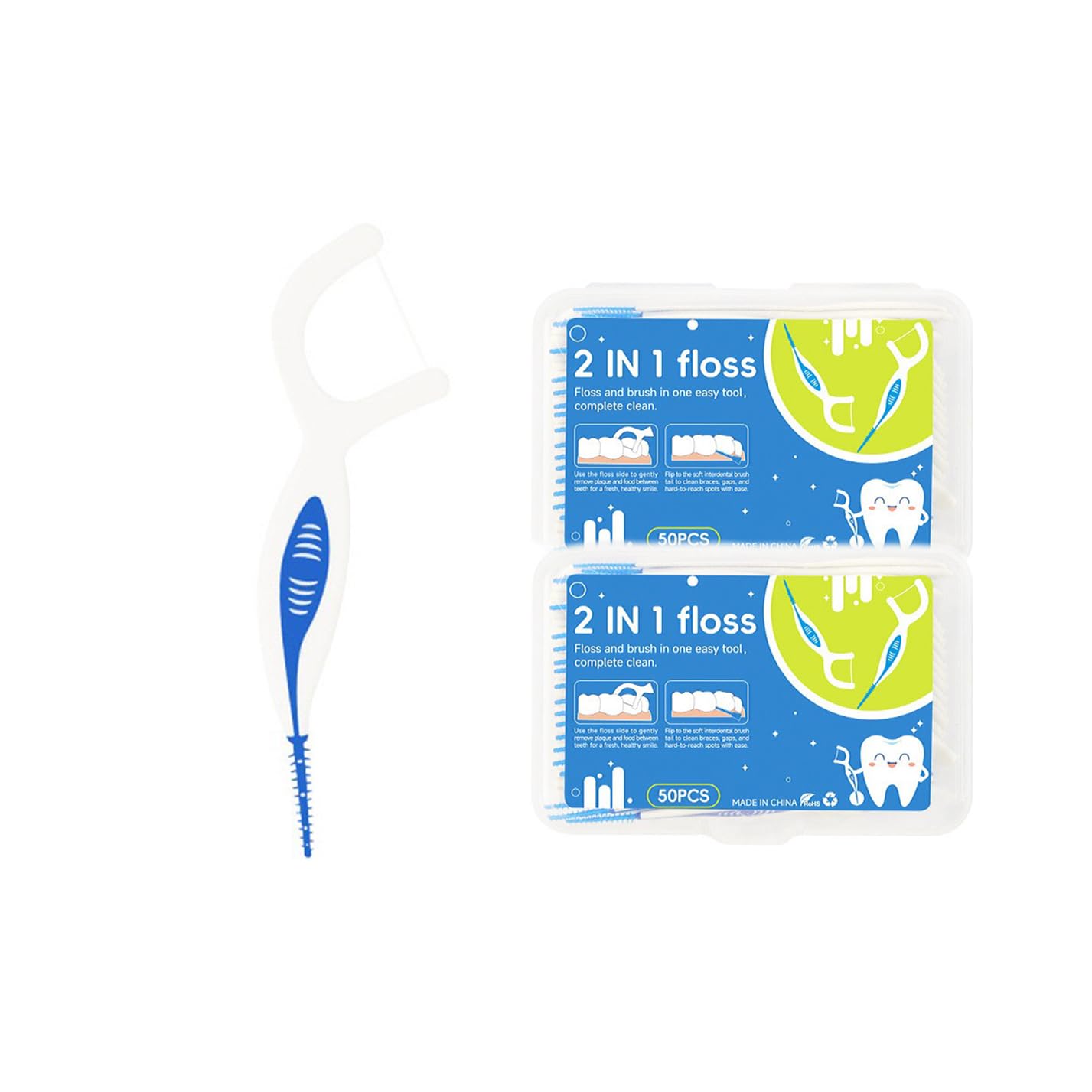 

Dental slim interdental interdental for narrow spaces between for orthodontic use floss x 2 floss, floss, care, brush, teeth, (50 packs) белый