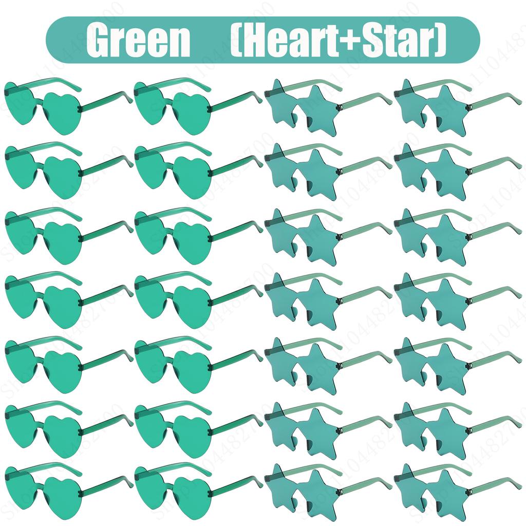 16-160Pcs Wedding Heart Shape Sunglasses Bachelorette Party Favor for Guests Fun Party Sunglasses Rimless Heart Shaped Glasses