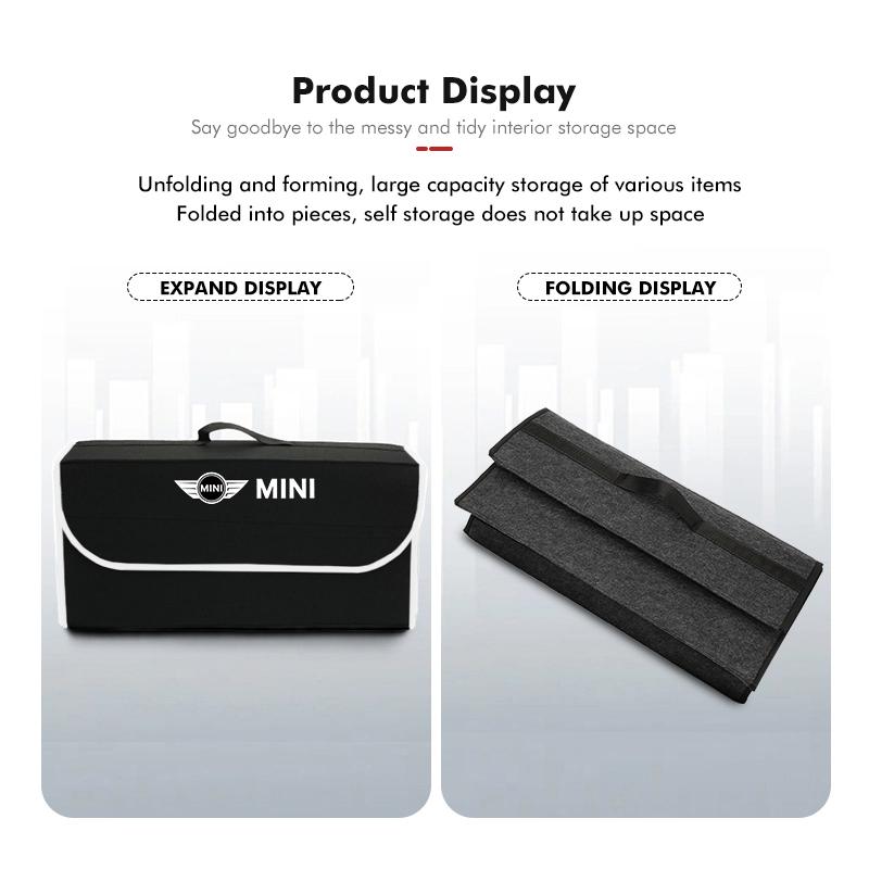MINI Auto Kofferraum Organizer Box Große Kapazität Faltbare Aufbewahrungstasche Für MINI Cooper R56 F56 R50 JCW Cabrio Aceman Countryman Clubman
