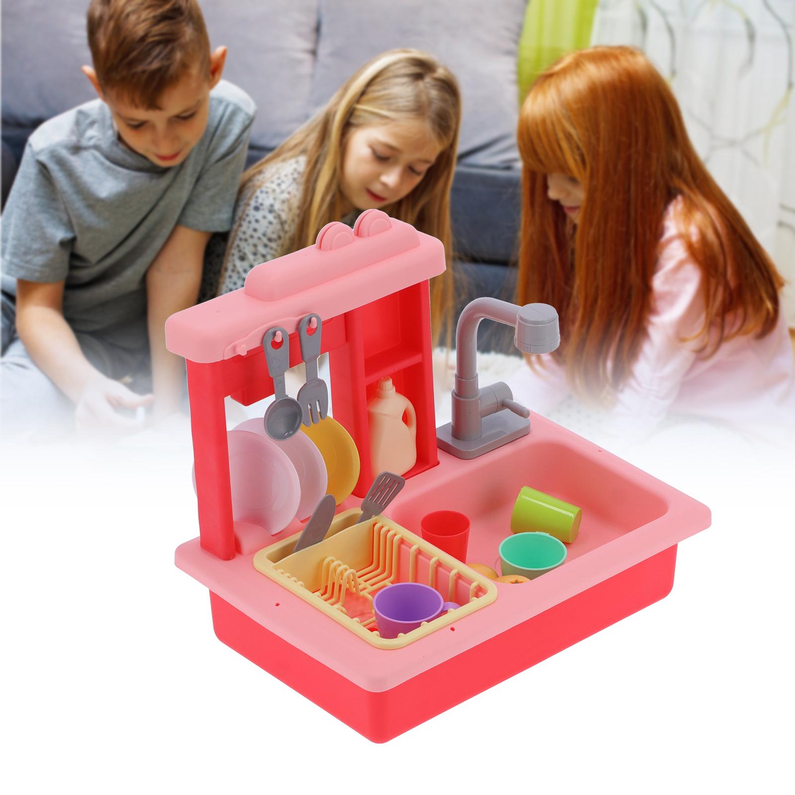 

Kitchen Sink Toys Electric Dishwasher Pretend Toys Accessory for Boys Girls