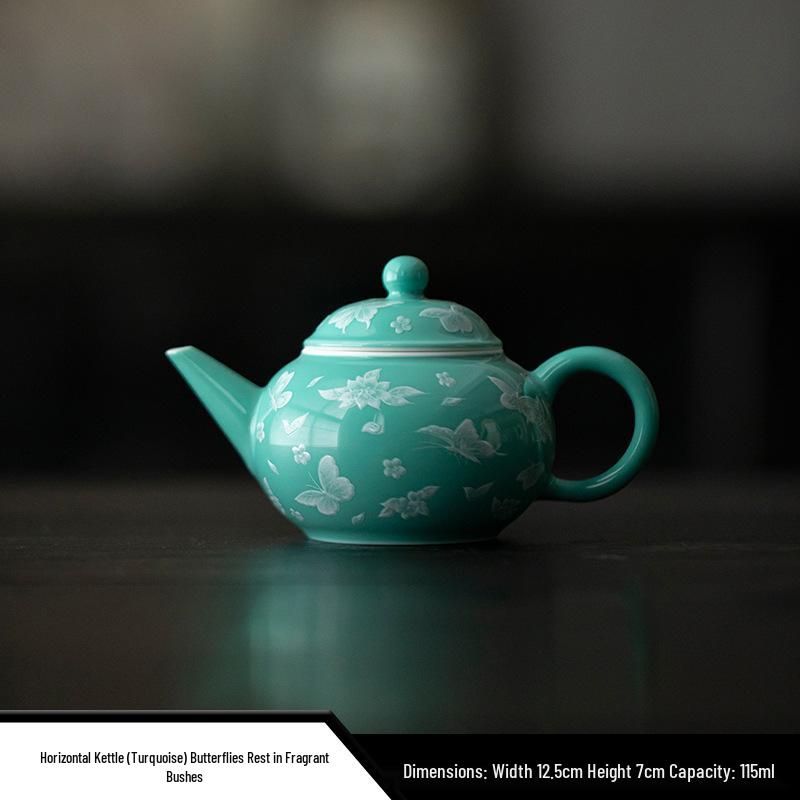 Red Xishi Ceramic Tea Pot - Elegant Chinese Style for Women, Single-Serve, Colored Glaze Design
