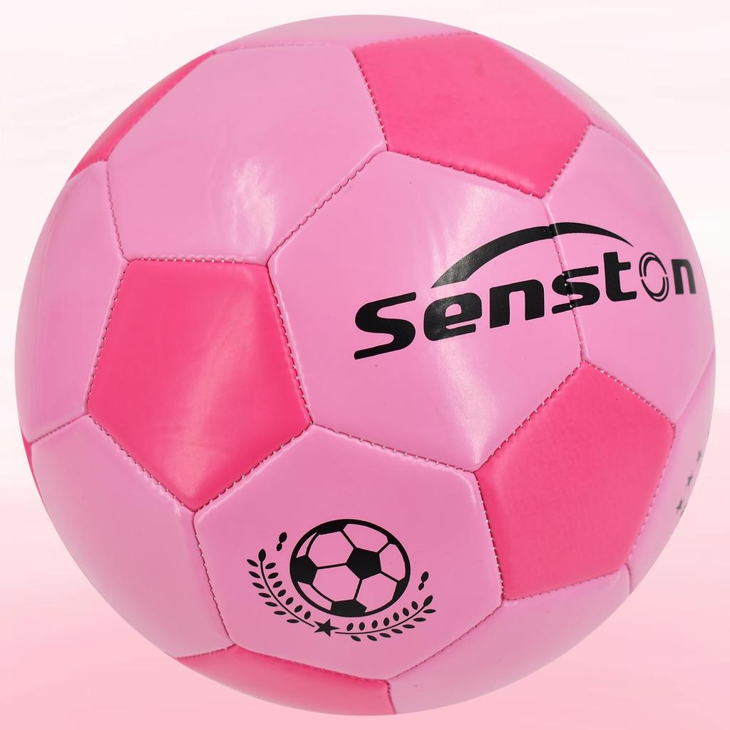 Senston Soccer Size for Training and Adults and Size 5 with Pump Ball, 5, Matches, Youth, Pink, Women's