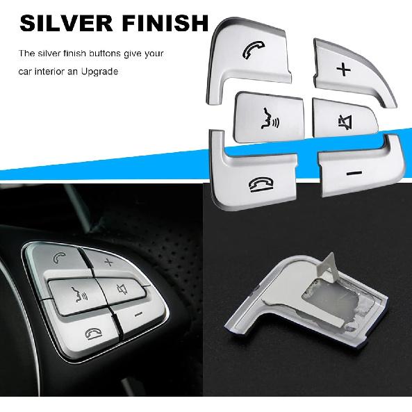 12Pcs Car Steering Wheel Button Sticker Trim Replacement for C V GLC Class W205