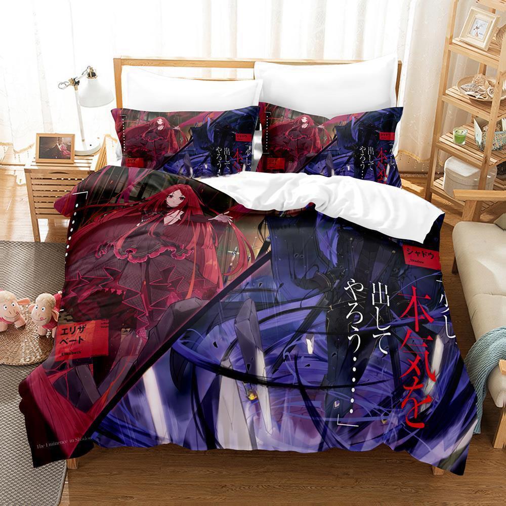 The Eminence In Shadow Cid Kagenou Bedding Set Cartoon Anime Three-piece Set Adult Kid Bedroom Duvet Cover Sets Home Textiles