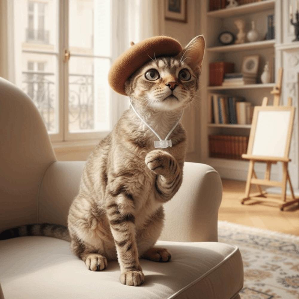 Breathable Pet Headwear Adjustable Pet Painter Hat Cat Beret Hat Photos Sessions