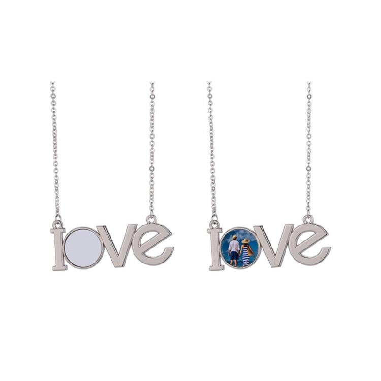 Sublimation Blank Photo Pendant Necklace Heat Transfer Bezels Pendant Jewelry