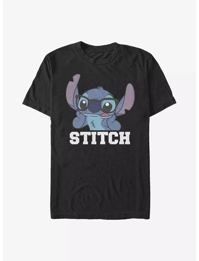 Lilo Stitch Tongue Out Black TShirt S