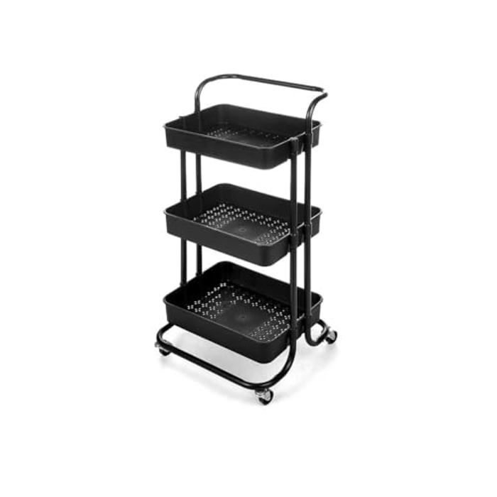Chariot de Cuisine - Kinvara - WR4338-TJ Pro.1 - Noir - Polypropylène - 3 Compartiments