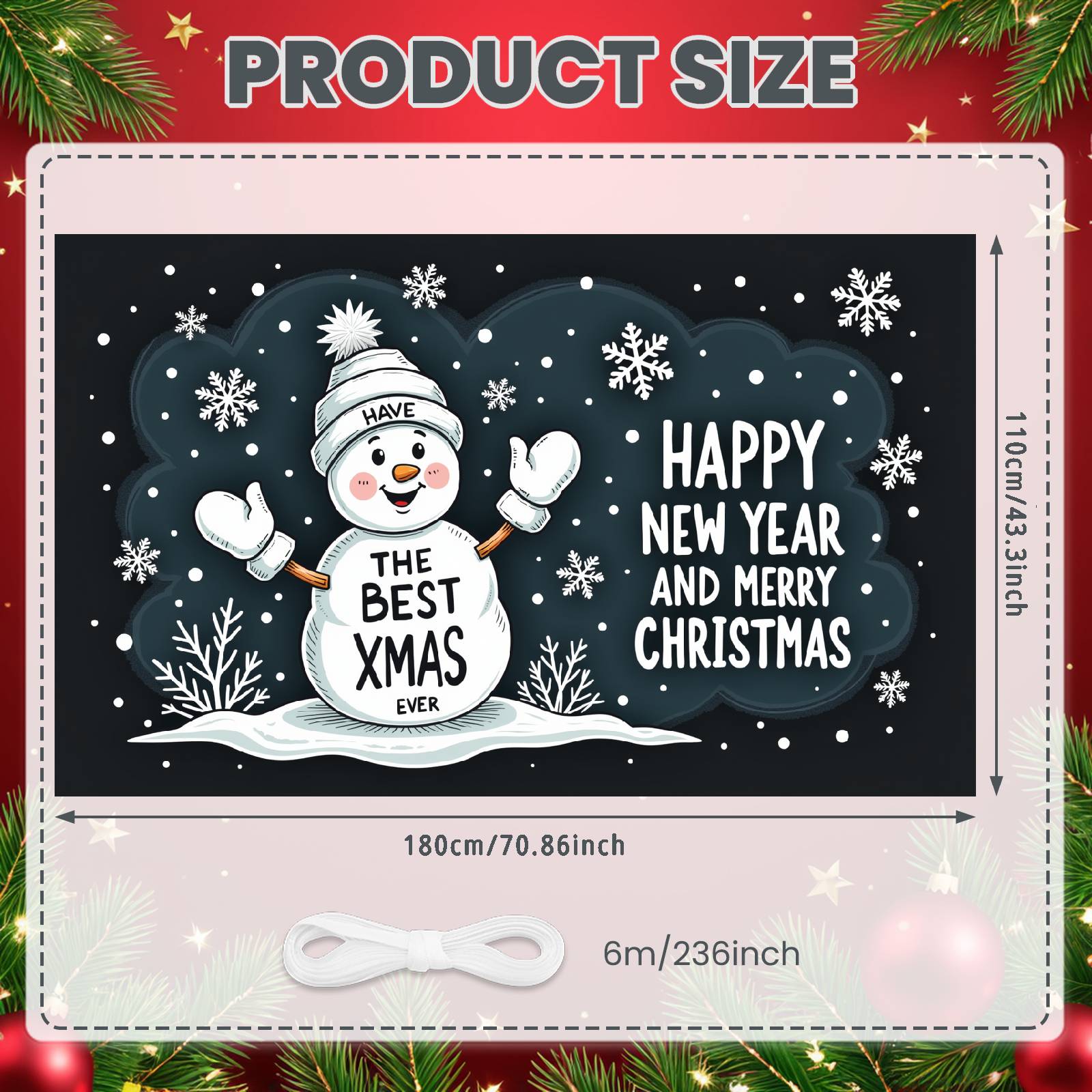 Winter Background Snowman Happy New Year Banner Xmas Display Snowflake Decor Holiday Background For Indoor Decoration Photo