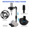 OSALADI Adjustable Desktop Microphone Stand with Microphone Arm and Universal Mic Adjustable Angle and for Audio Live and Recording Clip, Height,
