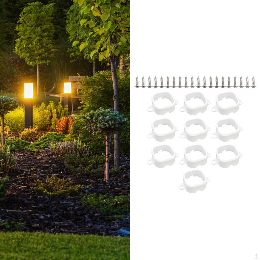 10 Pieces Light Clips for Outdoor Lights H706 White with 20 Screws Multipurpose Extension Easy To
