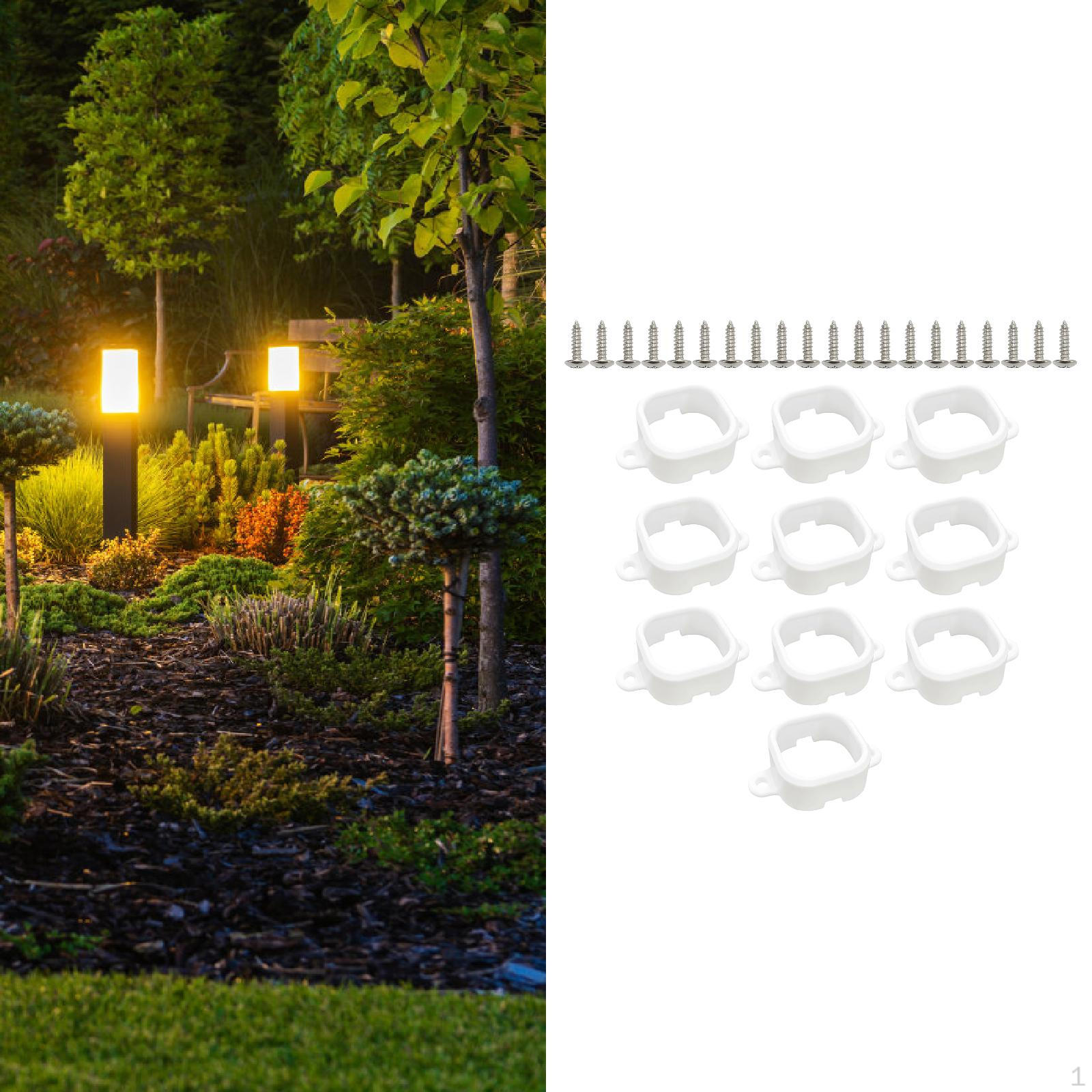 

10 Pieces Light Clips for Outdoor Lights H706 White with 20 Screws Multipurpose Extension Easy to