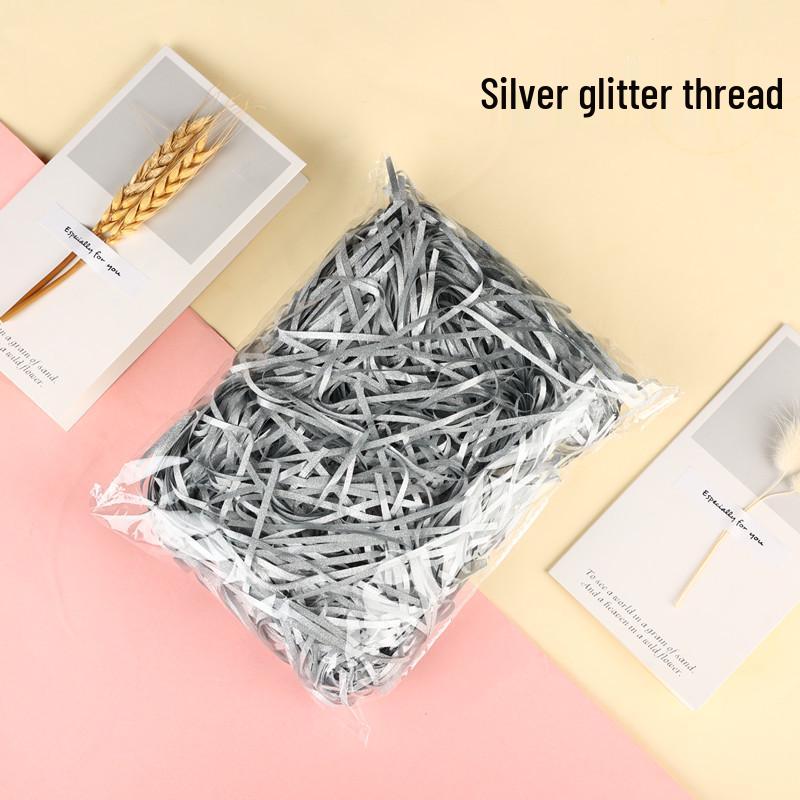 Iridescent Glitter Raffia Shredded Paper Silk Gift Box Decor Filler
