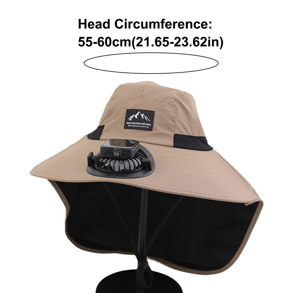 Wide Brim Fisherman Caps with Solar Powered Fan Panama Cap Fashion Bucket Hat  Outdoor