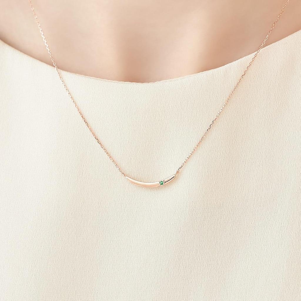 Silver Necklace 112434121915 4℃ (Yondoshi) [May Birthstone]
