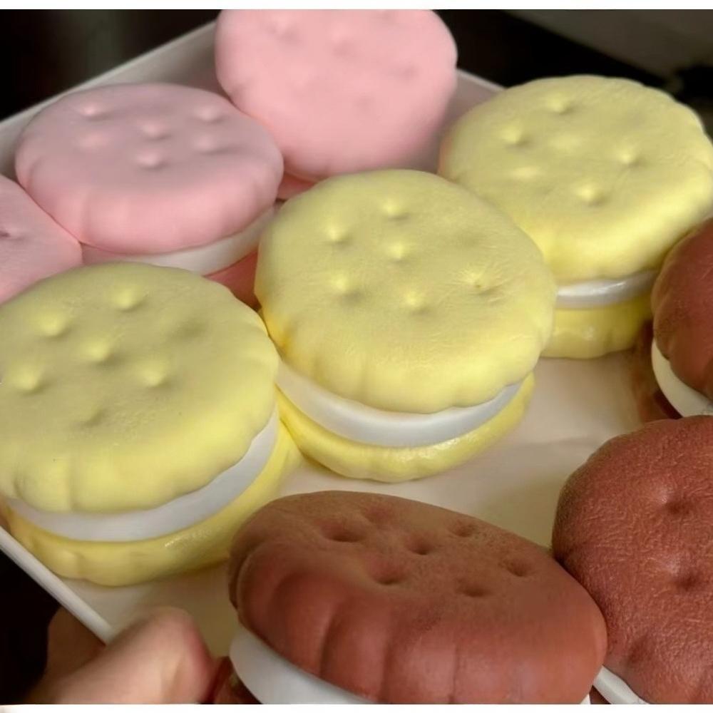 Realistic Cake Big Cookie Slow Rising Squishy Toy, Soft Squeeze Anti-Anxiety Stress Relief Novelty Decompression Gift for Adults