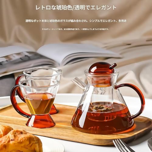 OULOVECO Teapot, Lightweight, High-Quality Nordic Design, Heat-Resistant Glass Teapot, Suitable for Direct Heat, Perfect for Fruit Tea, Afternoon Tea,