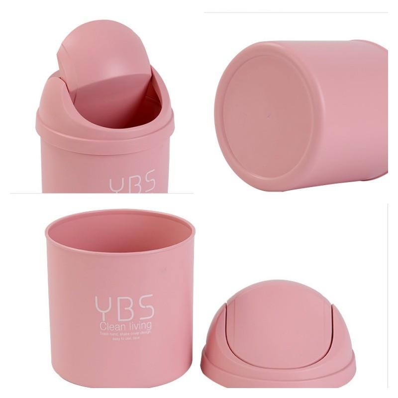 Mini Tischmülleimer aus Kunststoff Haushalt Küche Schreibtisch mit Deckel Mülleimer Wohnzimmer Schreibtisch Sonstige Aufbewahrung Mini Mülleimer