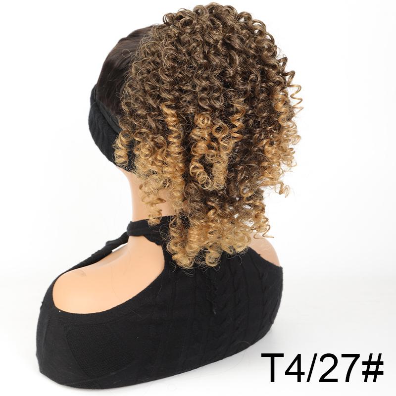 

Жіноча перука зі шнурком і коротким кучерявим хвостиком із синтетичного волокна. Перуку просто та легко носити для щоденних зустрічей