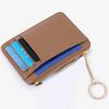 Simple With Keychain Hanging Card Bag PU Leather Thin Pocket Coin Purse Multifunction Waterproof Multi-card Wallet Gifts