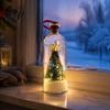 Glass Snow Decoration Recordable Christmas Message in A Bottle Voice Recording Holiday Keepsake with Exchange Gift Ideas Playback Cork Snowy