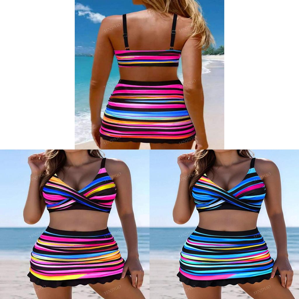 Womens Striped Onepiece Swimsuit With Pushup Fabric For Water Sports Enthusiasts