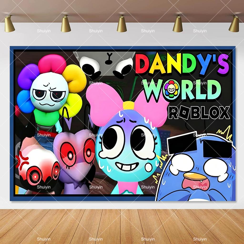 Cartoon DAndy Welt Kulisse Kindergeburtstagsdekorationen Partyzubehör Babyparty Banner Foto Requisiten Junge Mädchen Gastgeschenke