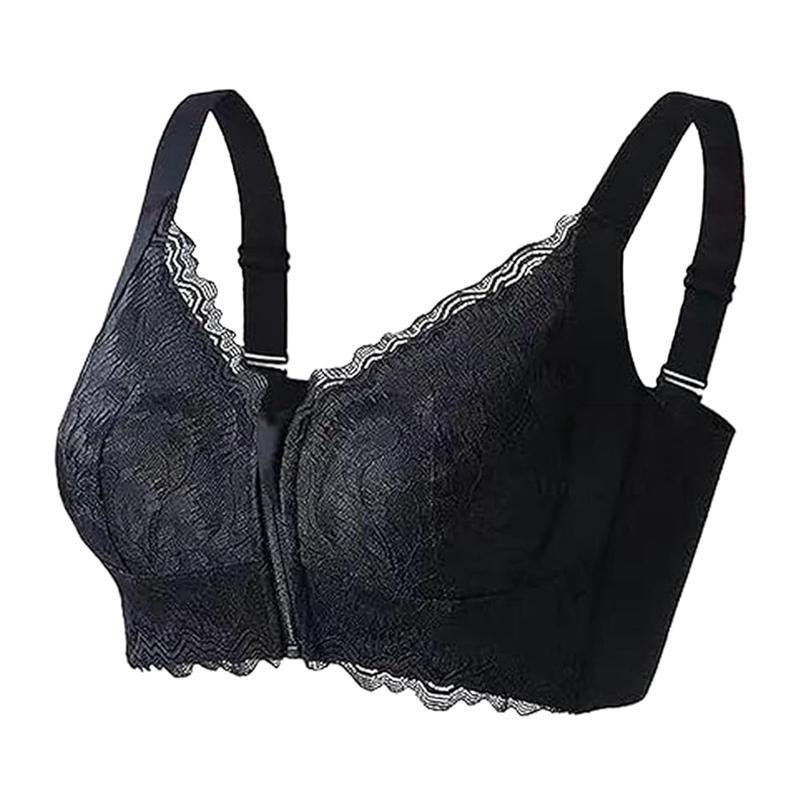 Women's Front-Zip Adjustable Strap Push-Up Bra