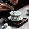 Hand-Painted Dragon Ceramic Gaiwan Tea Set