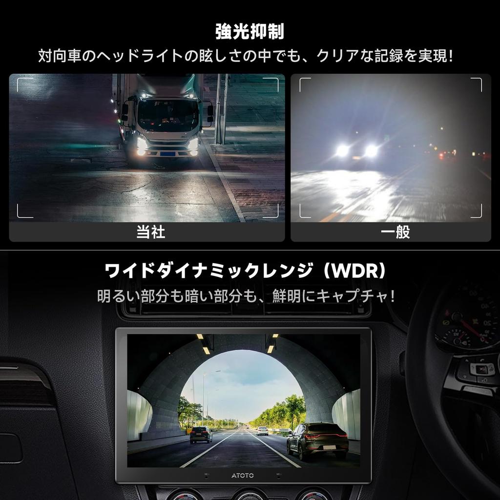 ATOTOZONE AC-FHD02DV FHD 1080P Dash Camera, GPS Track Playback, 136° Wide Angle, WDR, Night