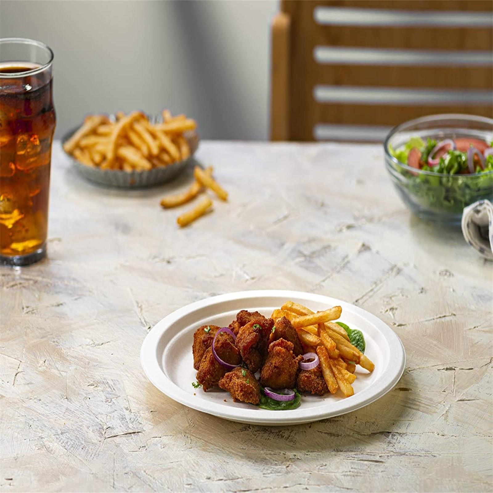 

Paper Plates White (Pack Of 50) Deep, Round, 23 Cm In Diameter For Barbecue