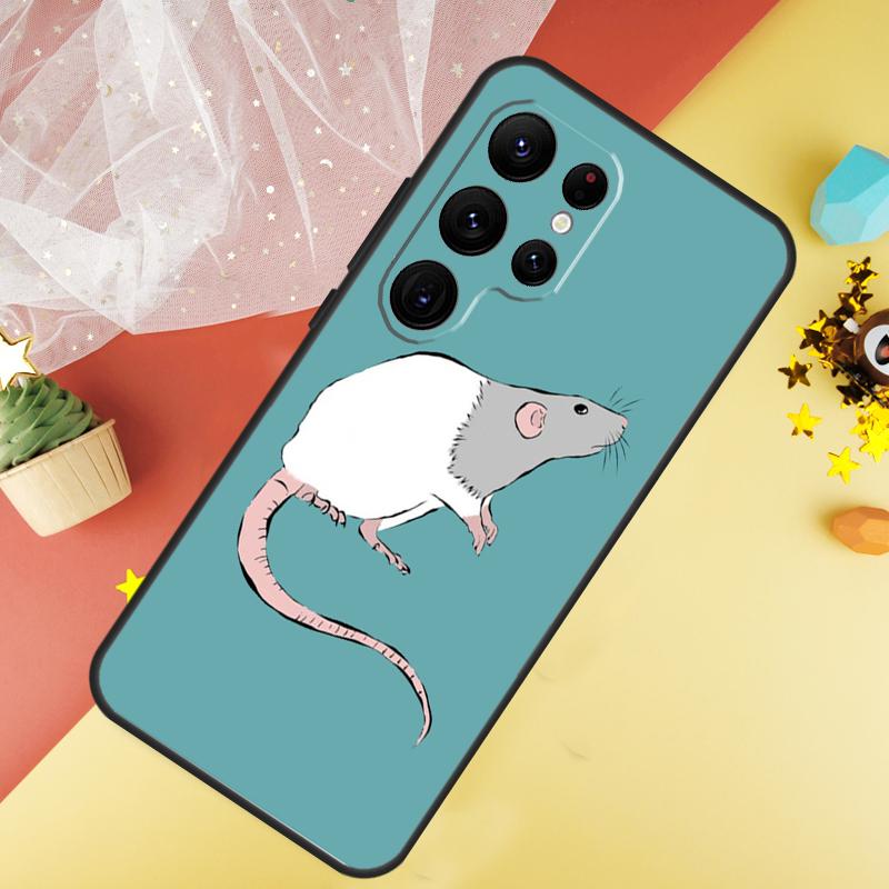 Cute Cartoon Animal Rat Phone Case For Samsung Galaxy S25 S24 S21 S20 S22 S23 Ultra S9 S10 Plus S25 FE Cover Coque
