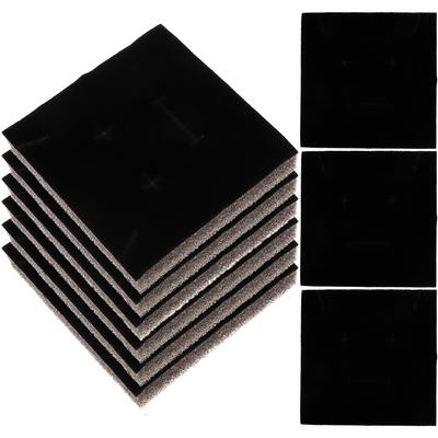 20 pièces Boîte à Bijoux Insert Éponge Tapis Présentoir Boucles d'Oreilles Bague Tapis Mousse Plateau Vitrine Doublure Intérieure Tapis Éponge DIY Organisateur Noir