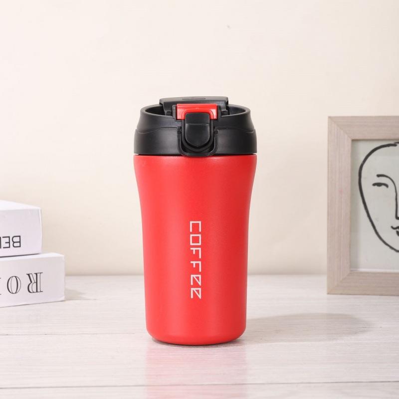 Simple And High-Value Coffee Cup Straw Double Drink Thermos Cup Portable Accompanying Cup Creative Car Male And Female Students Water Cup