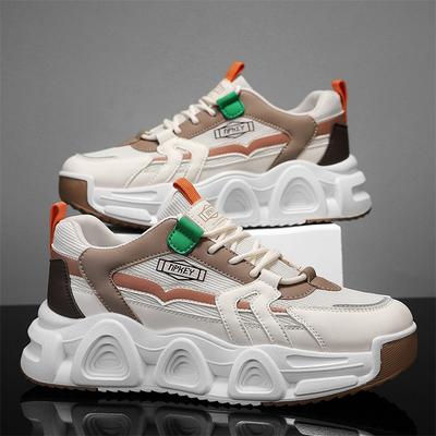 New Thick Sole Multi-functional Bulky Men's Trend Shoes Soft Sole Sports Shoes  Mesh Lace-up Breathable Casual Sports Shoes