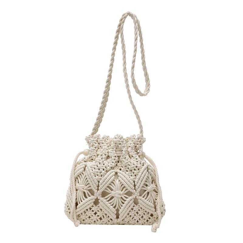 

New Summer Straw Bag for Women Handmade Boho Shoulder Purse Woven Rattan Crossbody Beach Tote Casual Clutch Shopping Bags Gift бежевый