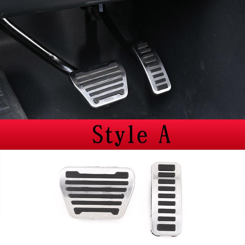 

For Land Rover Defender 90 110 - Stainless steel No Drill Anti-slip Fuel Brake Steel Pads Pedals Cover Car Accessories Style A