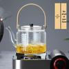 Wheat Ear Handle Dual-Use Glass Teapot