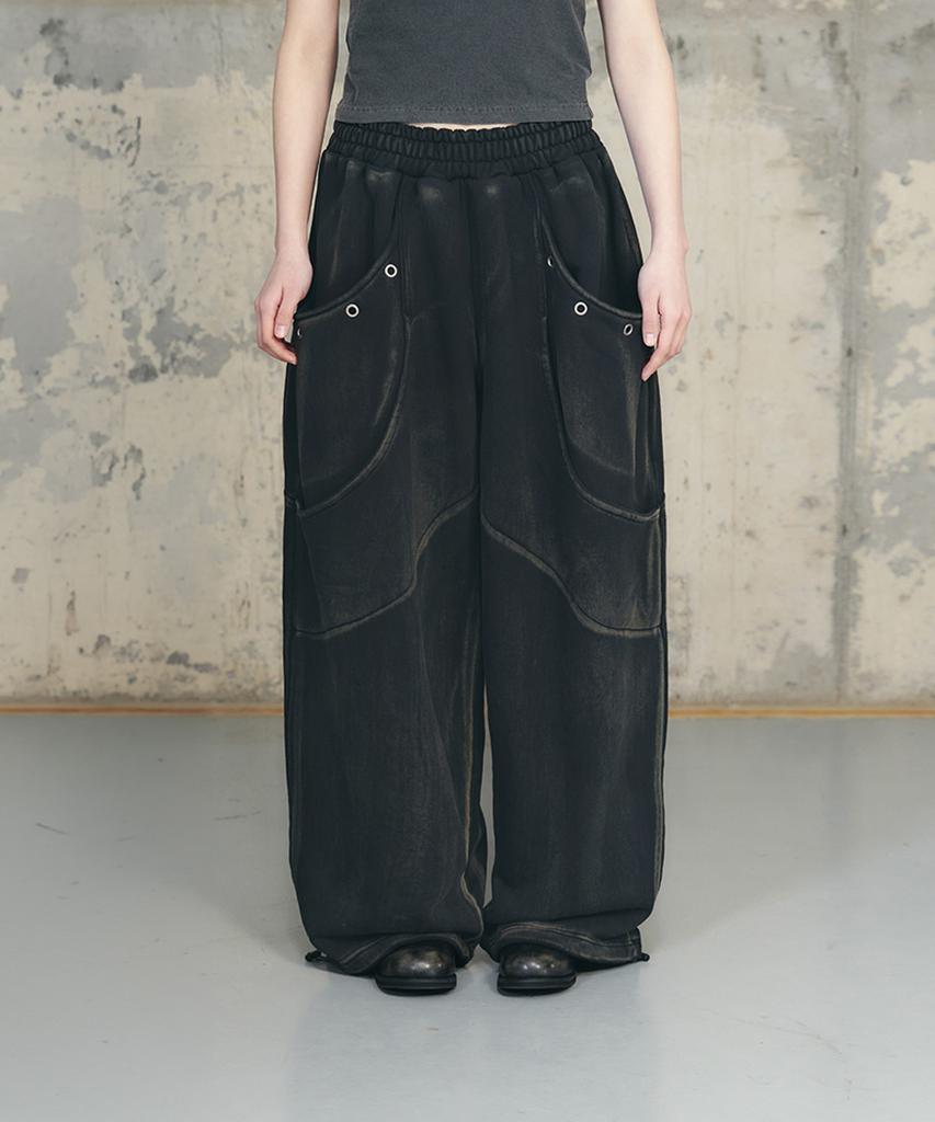 Eonyujeulaeb Double Curve Heavy Pants [Charcoal]