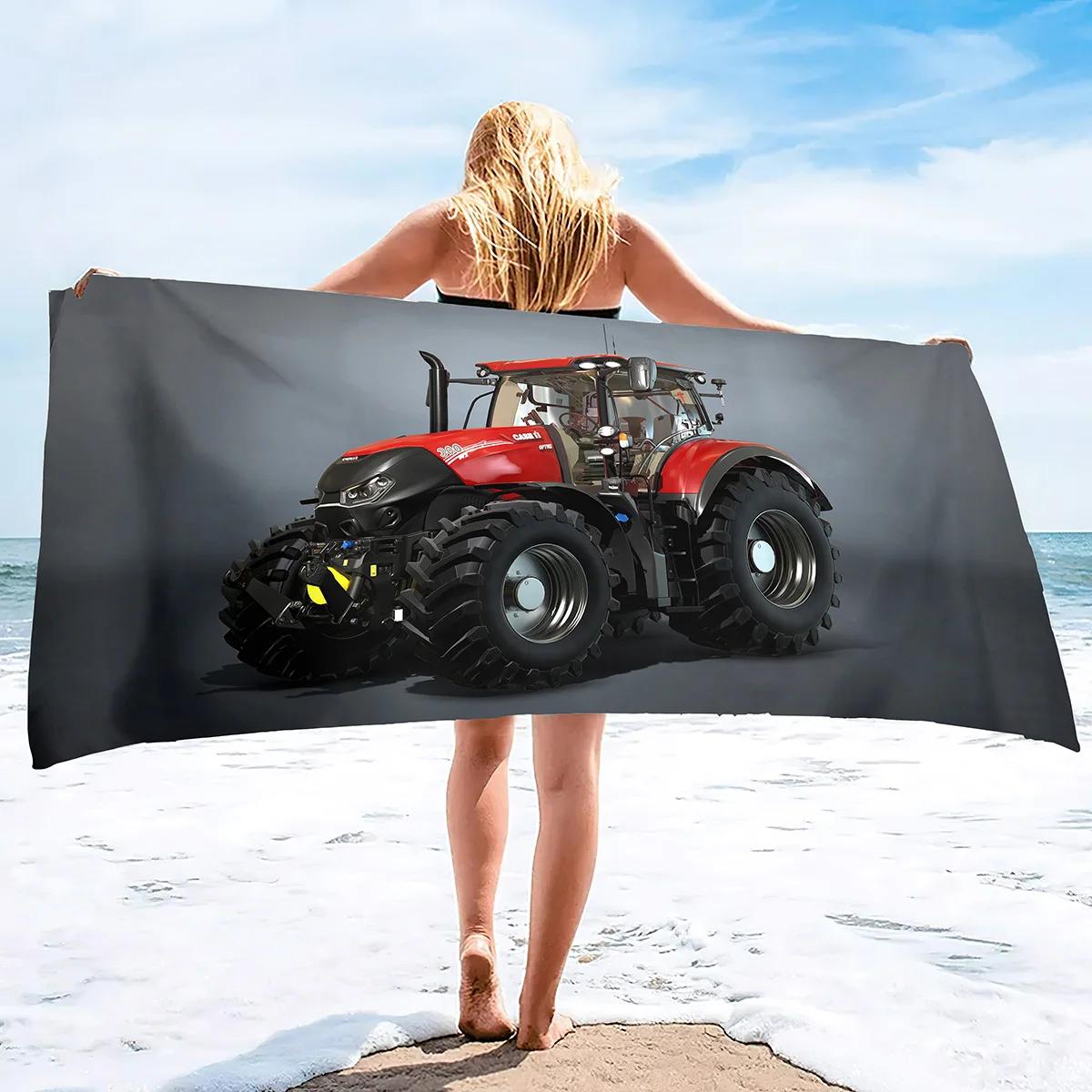 Ka Chen Muxi White Microfiber Tractor Beach Towel Sand Free Agricultural Vehicle Oversized Quick Dry Soft Bath Towels For Sports