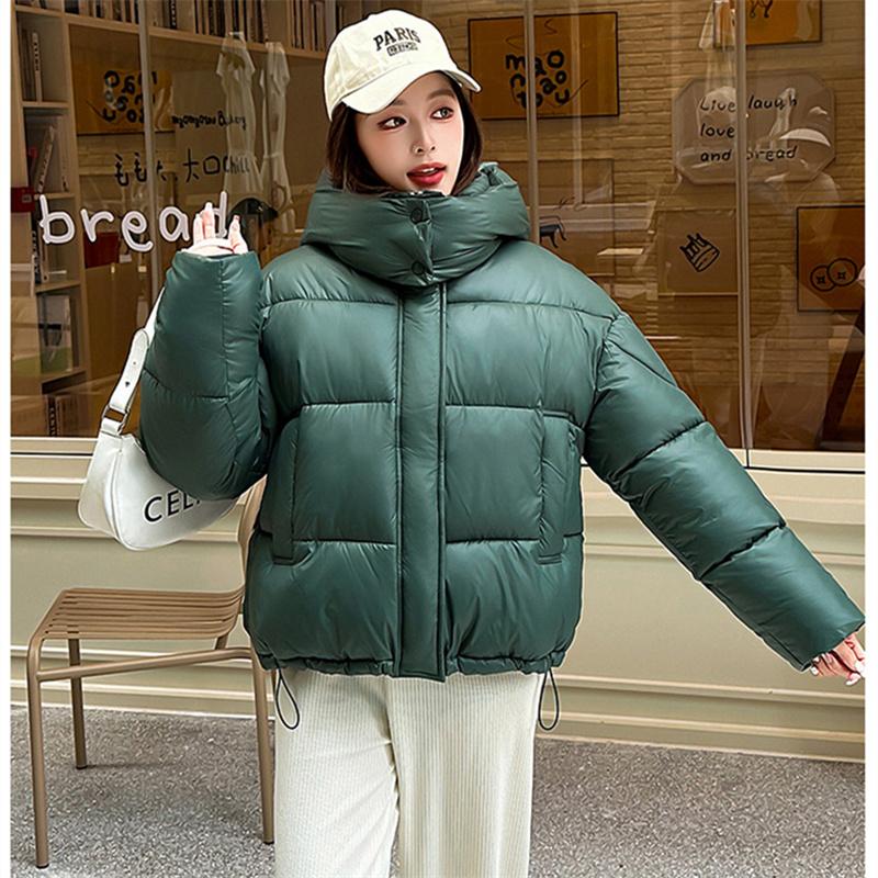 Winter Women's Thick Loose Hooded Short Cotton Jacket M-XXL